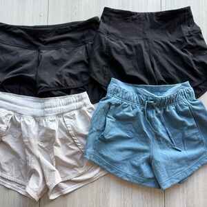 lululemon athletica Women's Athletic Shorts — Black, White & Light Blue